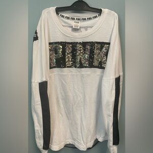 Victoria's Secret PINK White and Black Trim Top